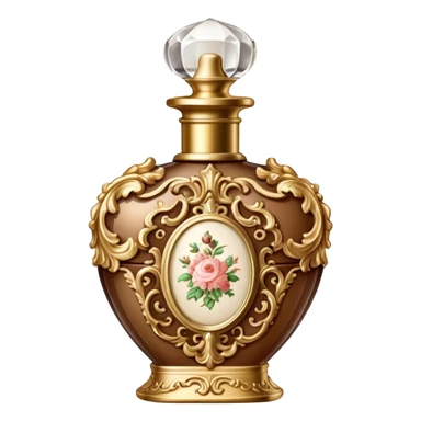 Vintage rococo perfume pale brown sticker