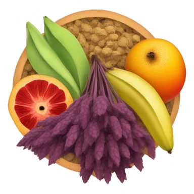 dry husks surrounding a brightly colored fruit-like center.  sticker