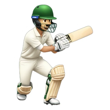 A man playing cricket sticker
