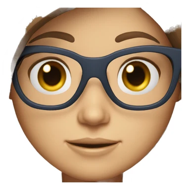 brown hair girl blue eyes glasses with guitar sticker