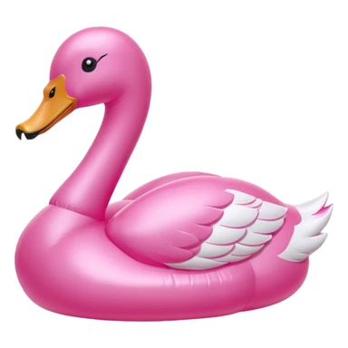 plastic pink swan inflatable  sticker