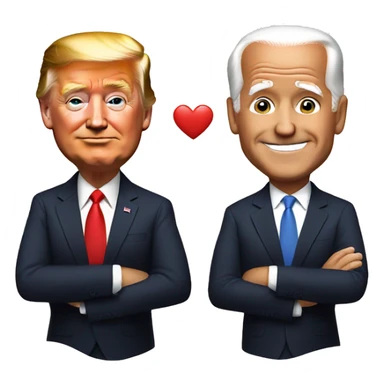 Trump and Biden love sticker