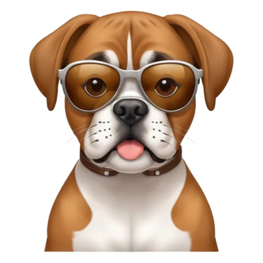 Boxer dog wearing sunglasses sticker