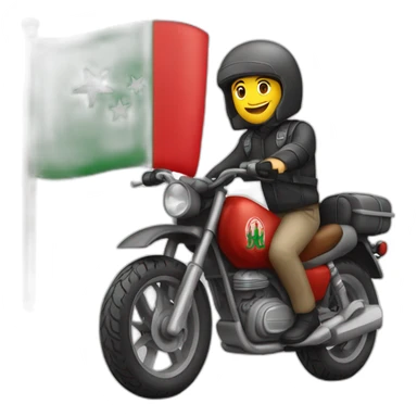 quelqu'un sur une moto avec le drapeau du Maroc derrière sticker