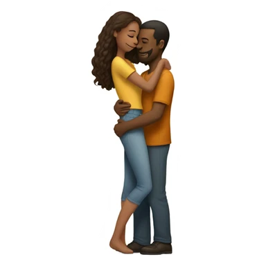 Short man with tall woman in love  sticker