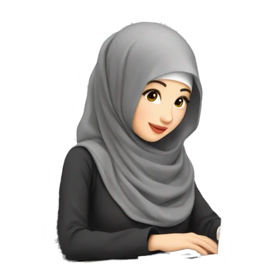 asia-hijab-girl-beautiful-typing-on-computer-portrait  sticker
