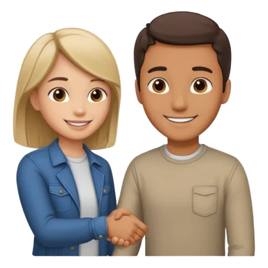 A man in casual clothes shaking hands with a girl sticker