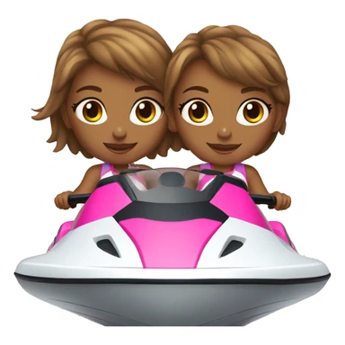 Twin girls on a jetski sticker