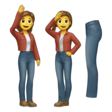 Person removing jeans and saluting  sticker