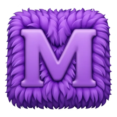 The fluffy letter M is purple in color sticker