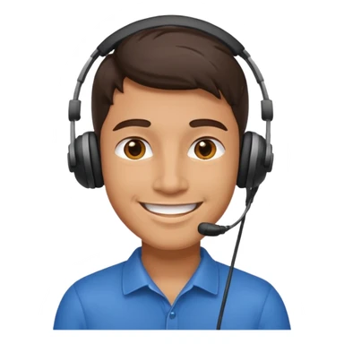 receptionist face guy with headpset sticker