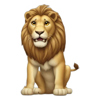 Un lion qui mange un zèbre sticker