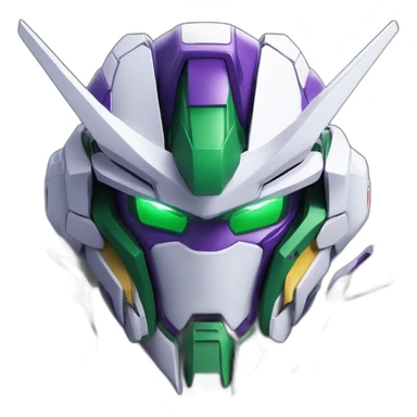 purple and green gundam barbatos face sticker
