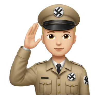 Hitler salute with nazi symbol on shirt sticker