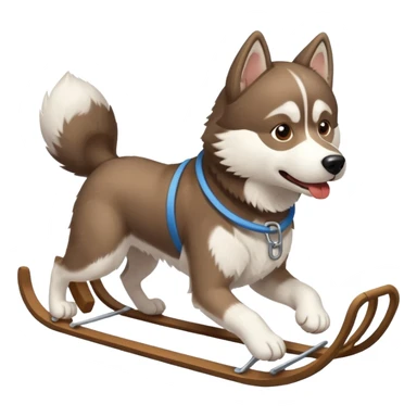 dog with back sled sticker
