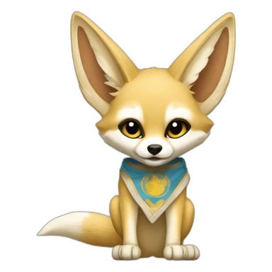 Un fennec qui tient un drapeau algérien  sticker