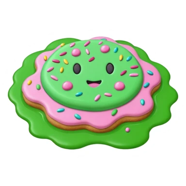 cookie in color pink and green water sticker