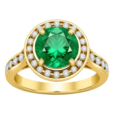 2.24ct GIA Certified Colombian Emerald & Diamond 18k Yellow and White Gold Halo Ring sticker