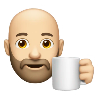 bald caucasian man with a beard chugging a mug sticker