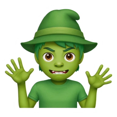 monster with green hat and t shirt sticker