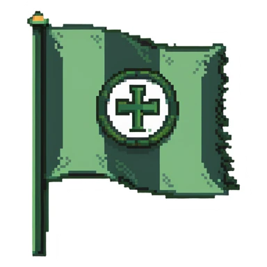 Green flag with moderator symbol, admin logo sticker