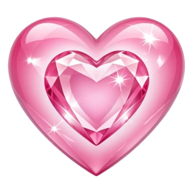 diamond heart with one mini pink heart inside of it  sticker