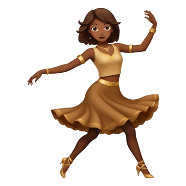 All Brown outline of a female dancing with thunder in the background  sticker