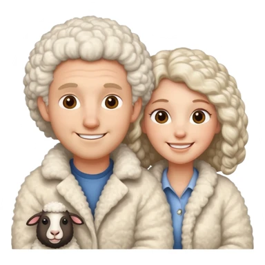 sheep husband wife sticker