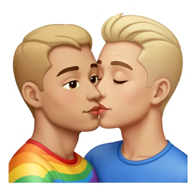 Gay man kissing a guy sticker