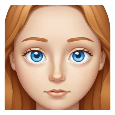 blue eyed with central heterochromia with freckles on nose and cheeks and light brown hair + normal light skin sticker