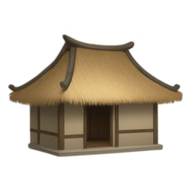 a Chinese-style hut with a thatched roof sticker
