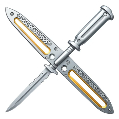 only Silver colour butterfly knife sticker