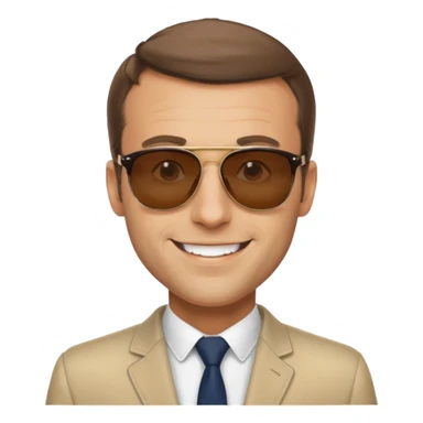 Emanuel macron avec des lunettes de soleil  sticker