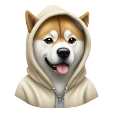 akita dog wearing a hoodie that says King on it sticker