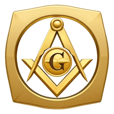 Masonic Square and Compass with a G in the center, simple Apple emoji style sticker