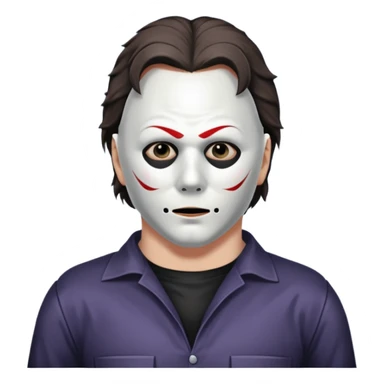 michael myers black eyes in the mask and upper torso sticker