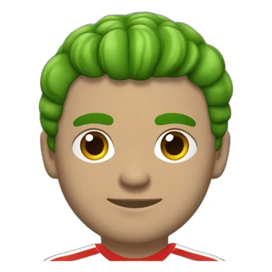 Jugador de fútbol camiseta verde y franjas roja sticker