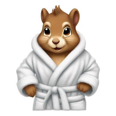 squirrel in bathrobe and slippers  sticker