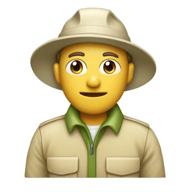 gardener pith helmet beige jacket bush sticker