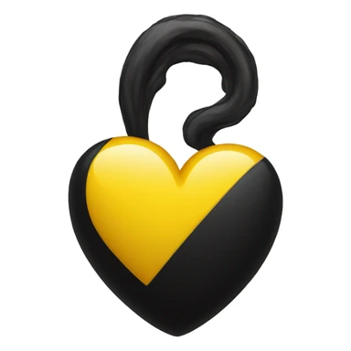 Half black and yellow heart sticker