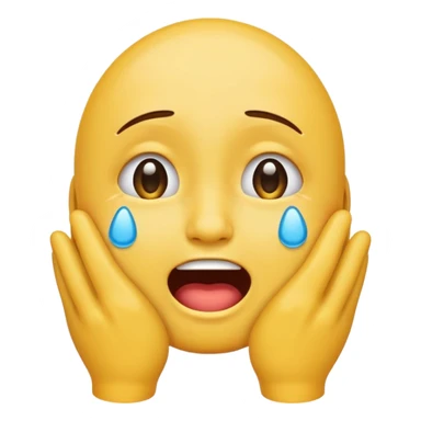 Crying emoji with hand on face crawled make it look like it’s laughing  sticker