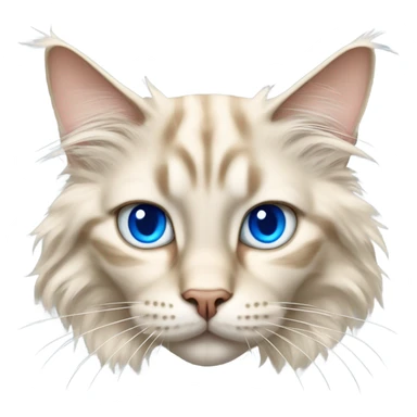 cream colored maine coon cat with blue eyes sticker