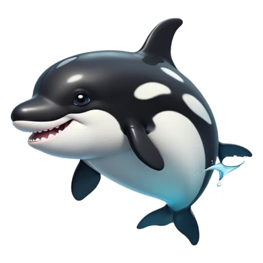 Cinematic Comical orca Portrait Emoji, Head tilted dramatically with an exaggeratedly shocked expression, featuring a sleek black-and-white body with wide, comically expressive eyes full of playful disbelief and animated flippers, Simplified yet hilariously expressive features, highly detailed, glowing with a slightly sassy oceanic glow, high shine, dramatic yet playful, stylized with an air of cheeky marine mischief, soft glowing outline, capturing the essence of a meme-worthy orca that looks ready to make waves with its hilariously dramatic antics! sticker