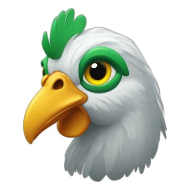 poule au yeux vert sticker