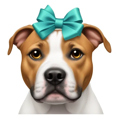 Staffie with bow on head sticker