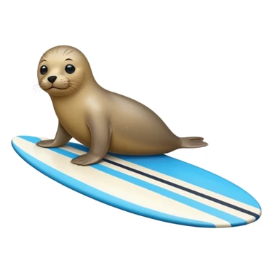 Seal on a surfboard  sticker