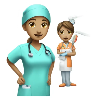 Girl working at a dentist office sticker