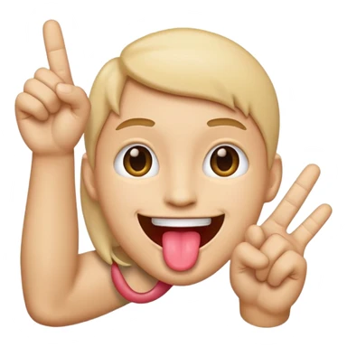emoji with tounge out and hand to the side sticker