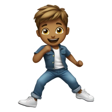 Niño feliz bailando sticker