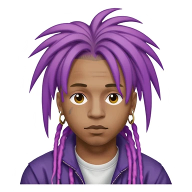 Juice WRLD rapper with purple dreadlocks sticker